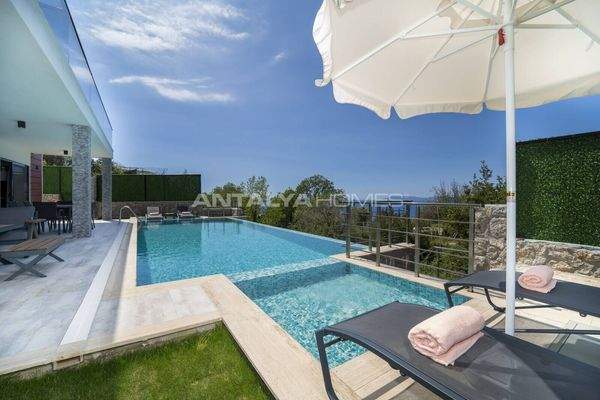 Uninterrupted Sea View Villa with 4 Bedrooms in Mugla Fethiye