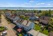 Luftaufnahme zum Bodensee und die Berge
