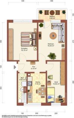 Grundriss Möblierungsvorschlag