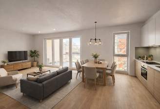 Visualisierter Wohn- und Essbereich 