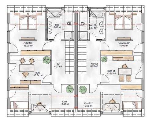 Grundriss DHH DG - beide Seiten