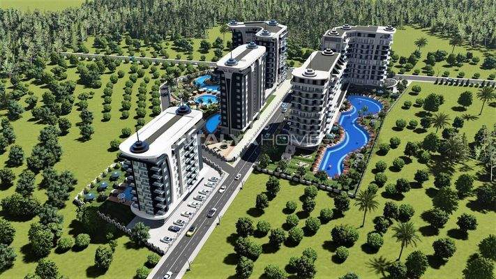 Stylish Flats in an Extensive Project in Alanya Avsallar
