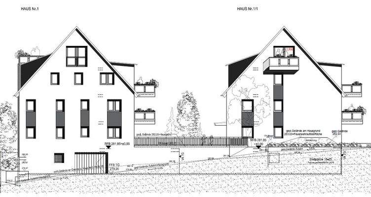Ansicht Nord-West Haus 1 und 1-1