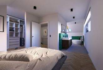 Ansicht Schlafzimmer/Badezimmer