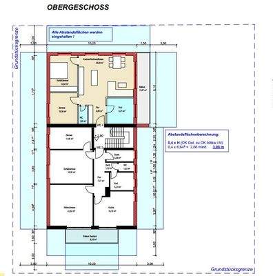Grundriss OG - Teil der genehmigten Bauvoranfrage