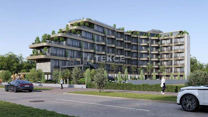 Pool and Sea-View Apartments Near the Beach in Kundu Antalya