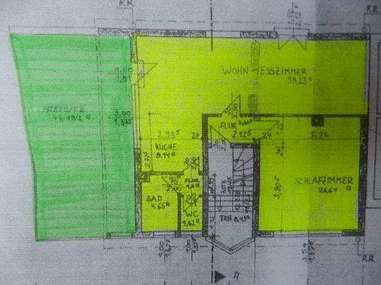 Grundriss 2-Zi.-Wohnung mit Dachterrasse