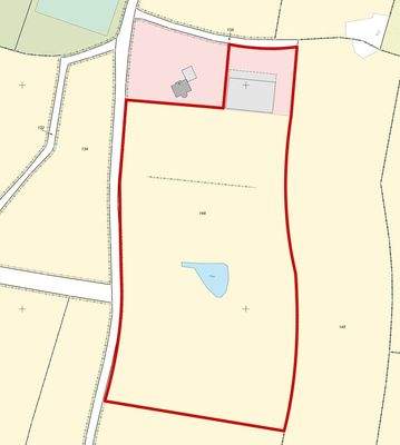 Liegenschaftskarte mit Kennzeichnung der Flächen 