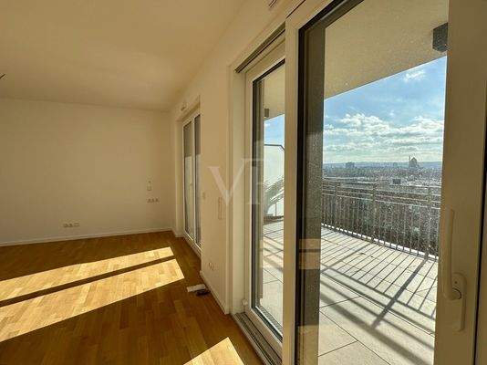 Blick aus dem Wohnzimmer in Richtung Elbe