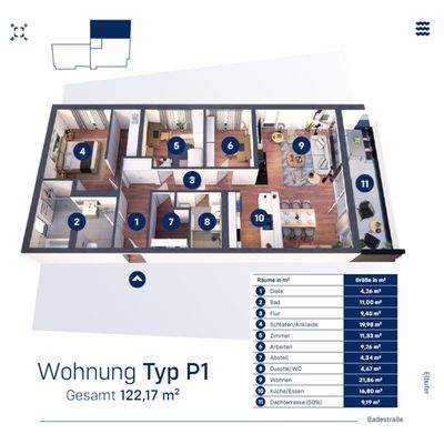 Penthouse Typ P1, 4.OG, WE 19