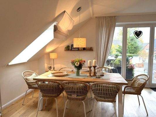 Essplatz, der Ausblick ist auch bei Regen schön