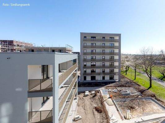 Baufortschritt Haus 4 und 7: Blick von Westen