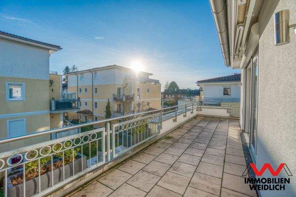 Blick auf die Dachterrasse vom Kinderzimmer
