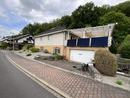 Vorderansicht mit Garagenzufahrt