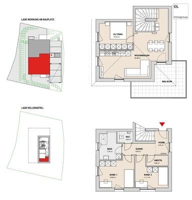 Grundriss Top 3 - 4 Zimmer Variante