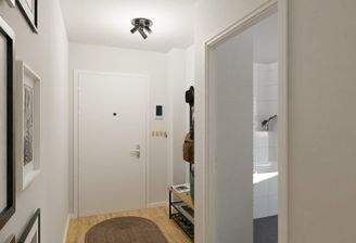 Der Eingangsbereich bietet Raum für Garderobe und Schuhe