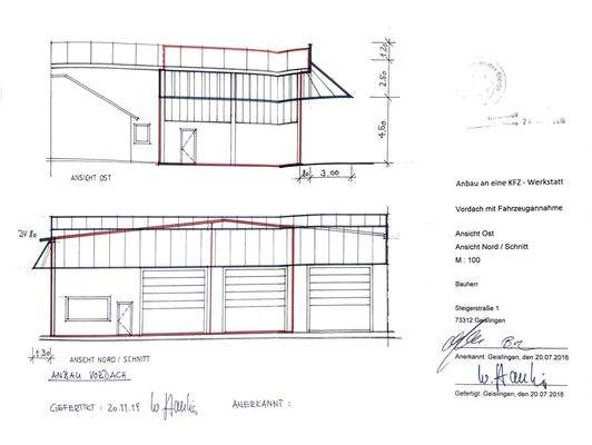 Ansicht  Nord / Schnitt