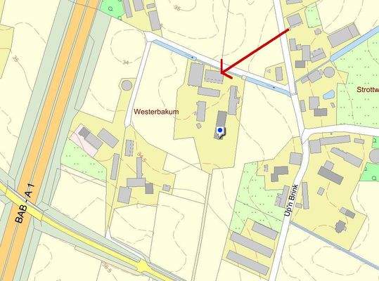 M638 Lageplan mit Markierung Gebäude