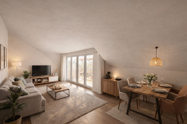 Visualisierter Wohn- und Essbereich 