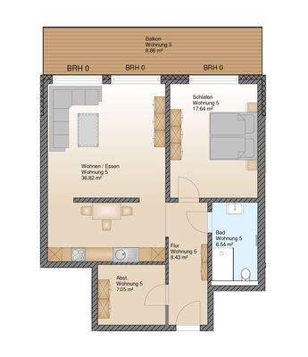 Wohnung OG Mitte Nr. 5