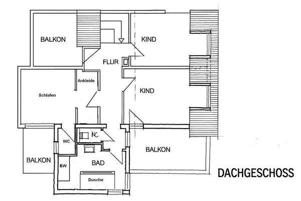 Dachgeschoss, Schlafebene