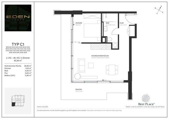 Vertriebsgrundrisse Eden Tower_Typ C1