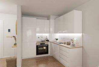 Die offene Wohnküche lädt zu gemeinsamen Mahlzeiten ein