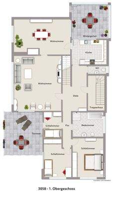 Grundriss 1. OG visualisiert 3058
