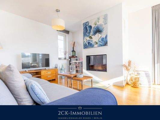 Wohnberiech mit Kamin