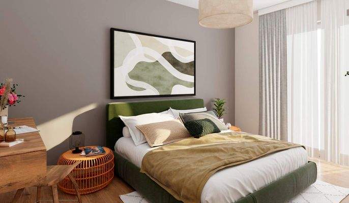 Helles und komfortables Schlafzimmer