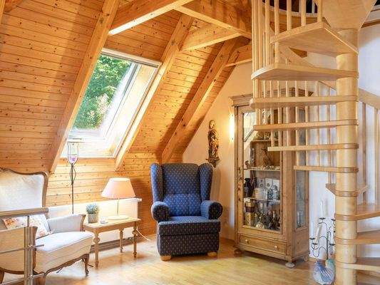 Obergeschoss mit Spindeltreppe