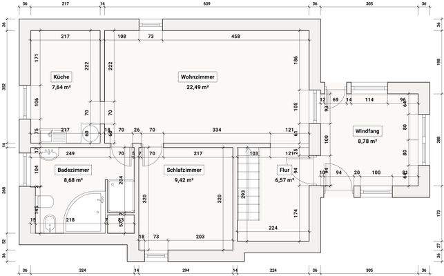 Grundriss Obergeschoss (Mietwohnung)