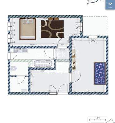 Obergeschoss vermasst