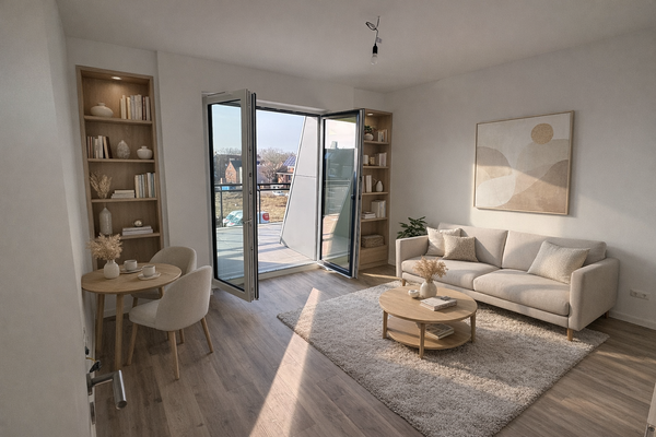 Helles Wohnzimmer visualisiert