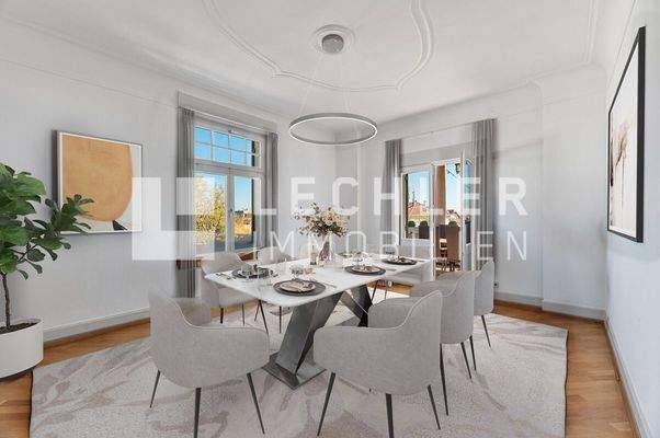 virtuell möbliert - Esszimmer