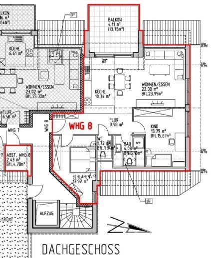 Energieeffiziente 3-Zimmer-Dachgeschosswohnung mit Balkon