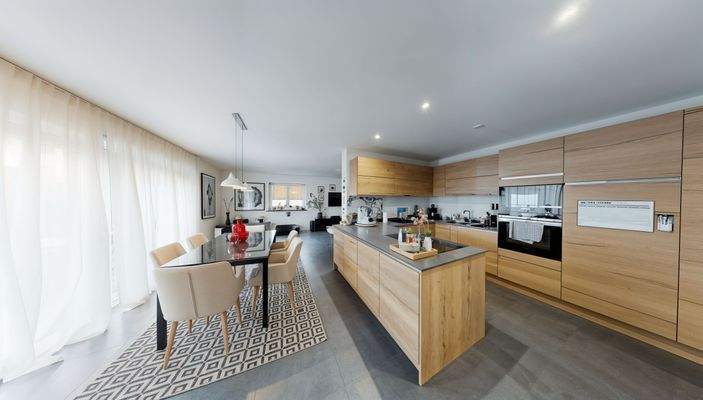 EG Bild Essen, Kochen und Wohnen mit KI möbliert