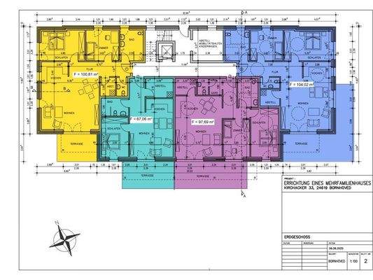Grundriss EG - Whg. 3 (lila)