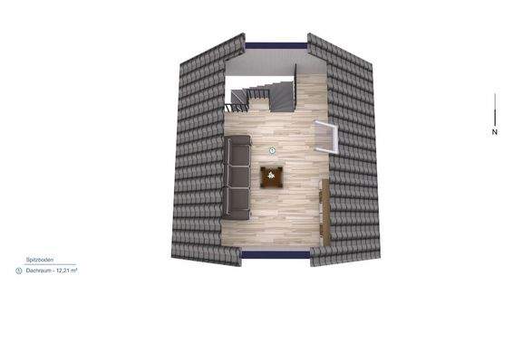 Visualisierung - Studio im Spitzboden