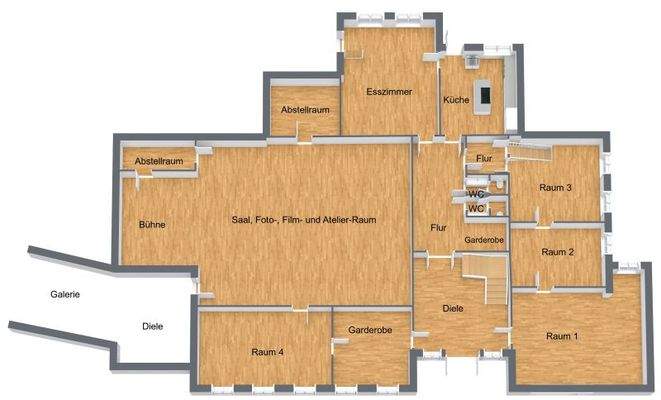 Grundriss Erdgeschoss ohne Galerie