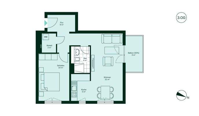 Komfortabler Grundriss