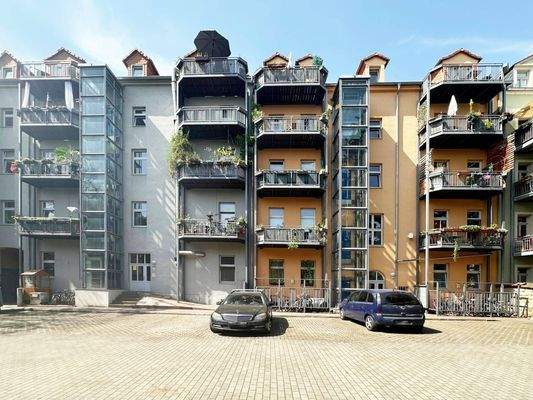 Rückseite der Gebäude Nr. 16 und 18