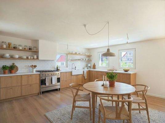 Küche und Essbereich mit viel Stauraum (Visualisiert)