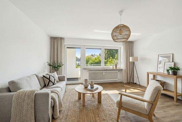 Wohnzimmer I mit Balkon - Einrichtungsidee KI