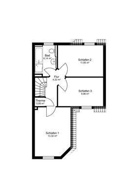 Grundriss Obergeschoss / Option (Ursprungsplanung)