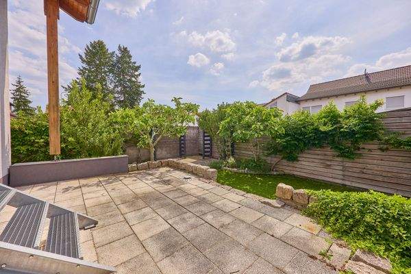 Terrasse mit Sonne bis zum Untergang