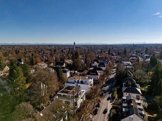 Solln - Süden Münchens mit Bergblick