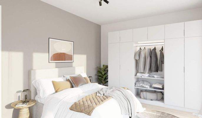 Helles und komfortables Schlafzimmer