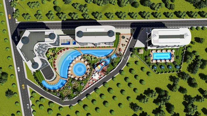 Stylish Flats in an Extensive Project in Alanya Avsallar