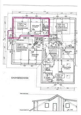 Plan - Kleines möbliertes 2 Zimmer Apartment mit Balkon und schöner Aussicht Miete Oberndorf bei Salzburg